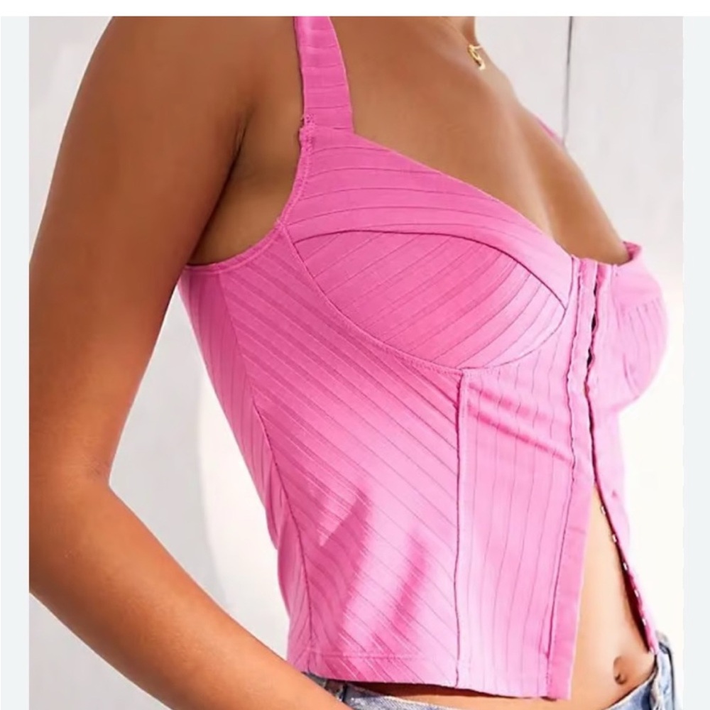 Free People Pink Serenity Corset Cami Size S